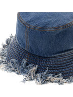 Fendi Embroidered Logo Denim Bucket Hat Blue