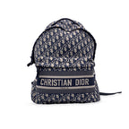 CHRISTIAN DIOR Blue Oblique Canvas Diortravel Backpack Bag