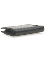 Fendi Logo Leather Card Wallet Grey