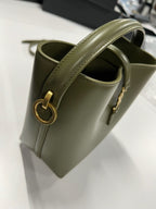 SAINT LAURENT - Olive Smooth Leather Mini Le 37 Bucket Bag