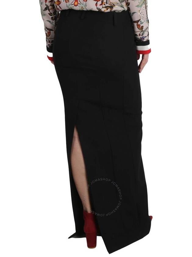 Balenciaga Women's Wool Slit Long Skirt Black