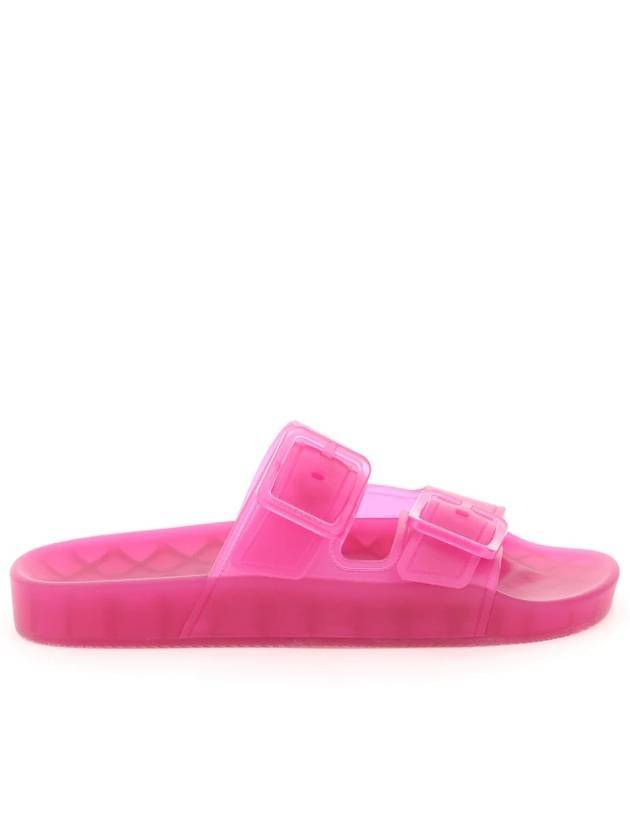 Balenciaga Mallorca Clear Rubber Slippers Neon Pink