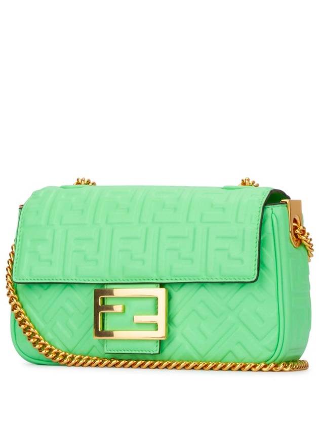 Fendi Baguette Medium Nappa Leather Chain Shoulder Bag Green