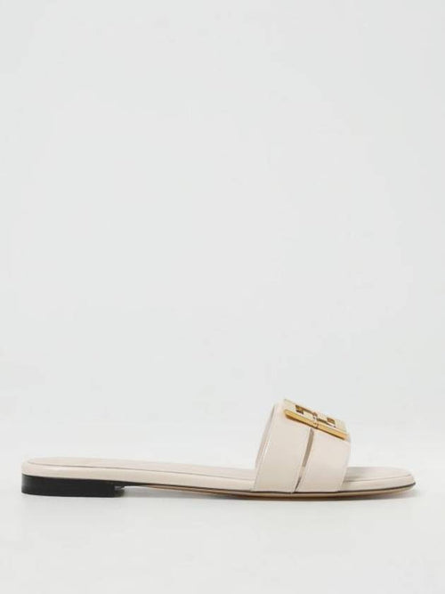Fendi F Fold Leather Sandals White