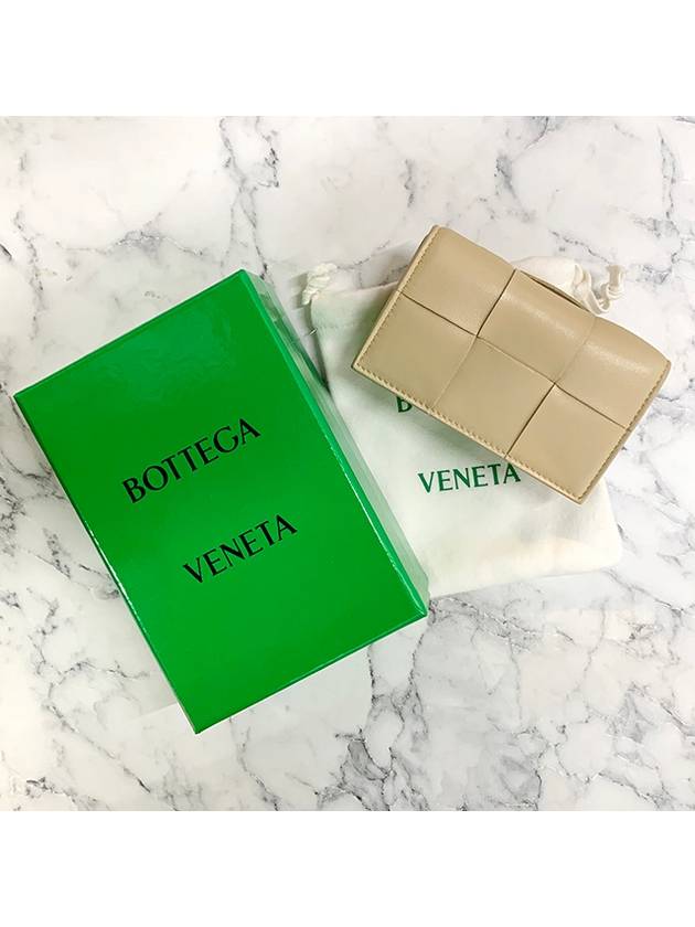 Bottega Veneta Intrecciato Flap Card Wallet Porridge