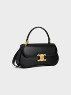 CELINE Teen Lola Triomphe Shiny Calfskin Tote Bag Black