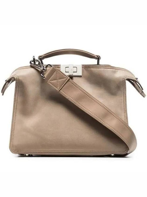 Fendi Peekaboo Nylon Shoulder Bag Beige