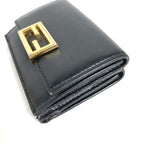 FENDI Trifold wallet 8M0395 leather black logo Women