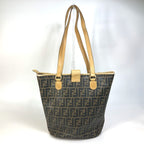 FENDI Tote Bag PVC / Leather Brown Zucca Pattern