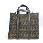 FENDI Tote Bag 7VA390 Canvas / leather Brown Crossbody Zucca Shopping Bag mens