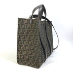 FENDI Tote Bag 7VA390 Canvas / leather Brown Crossbody Zucca Shopping Bag mens