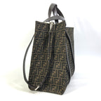 FENDI Tote Bag 7VA390 Canvas / leather Brown Crossbody Zucca Shopping Bag mens