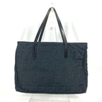 FENDI Tote Bag Nylon, Leather black vintage Zucca Women