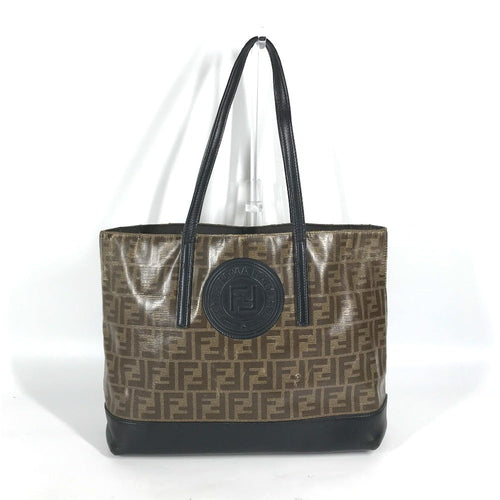 FENDI Tote Bag 8BH348 PVC, Leather Brown Zucca mens