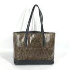 FENDI Tote Bag 8BH348 PVC, Leather Brown Zucca mens