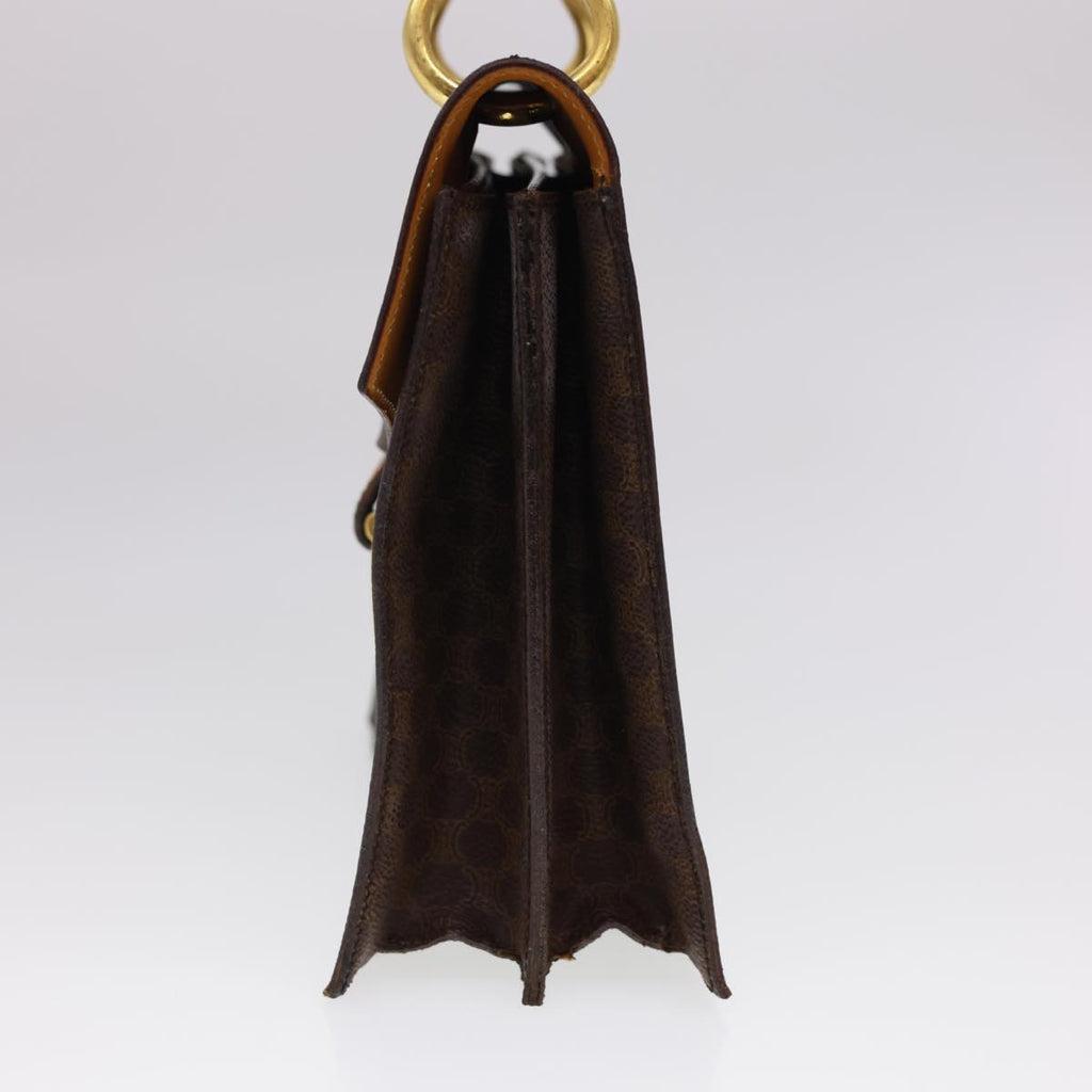 CELINE Macadam Canvas Hand Bag PVC Leather Brown  40087