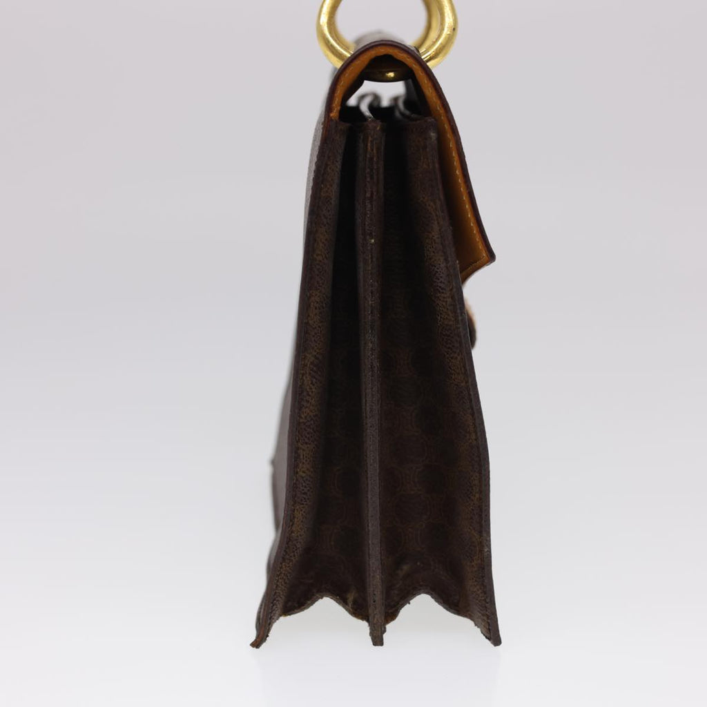 CELINE Macadam Canvas Hand Bag PVC Leather Brown  40087