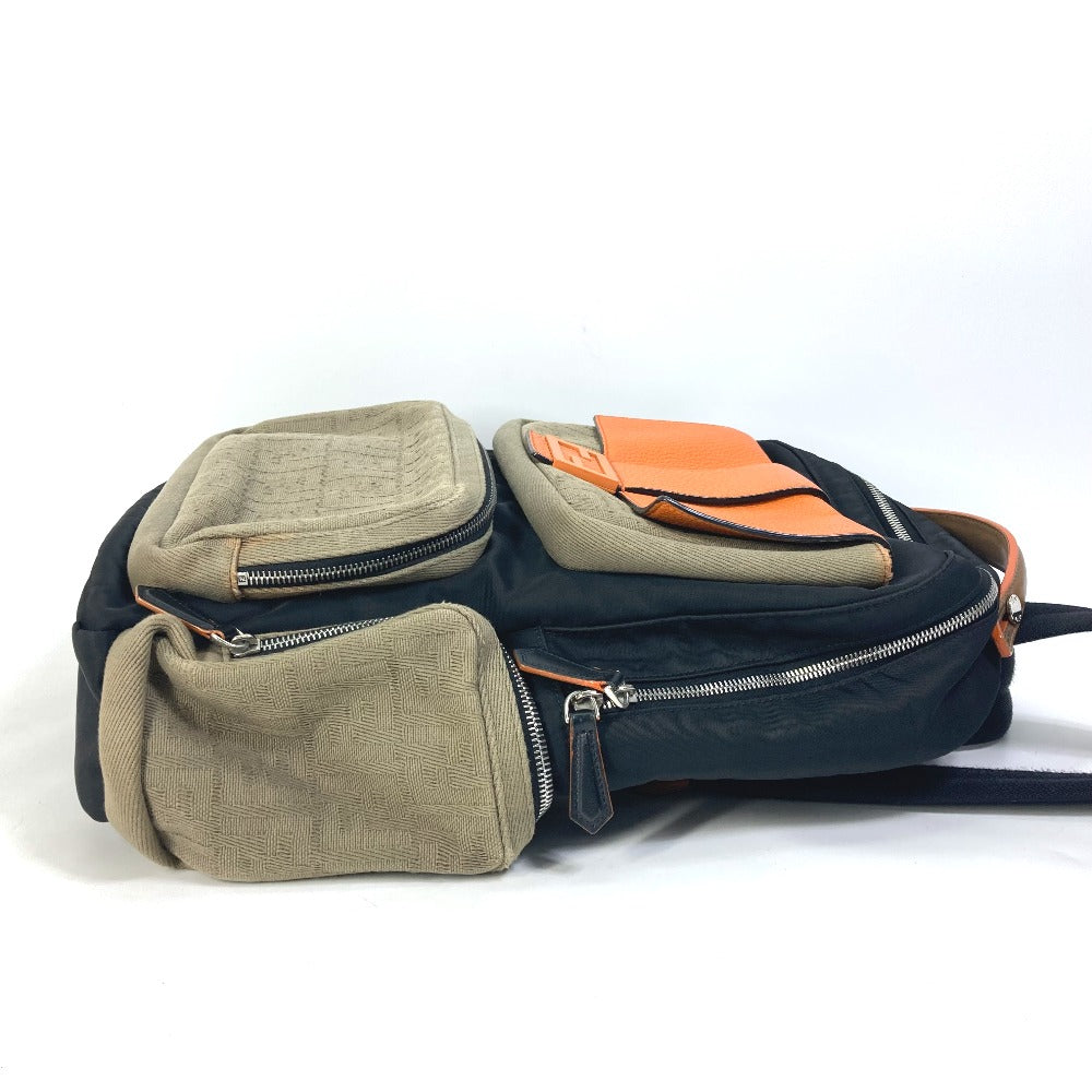 FENDI Backpack 7VZ048 Nylon / canvas black Backpack Zucca multi mens