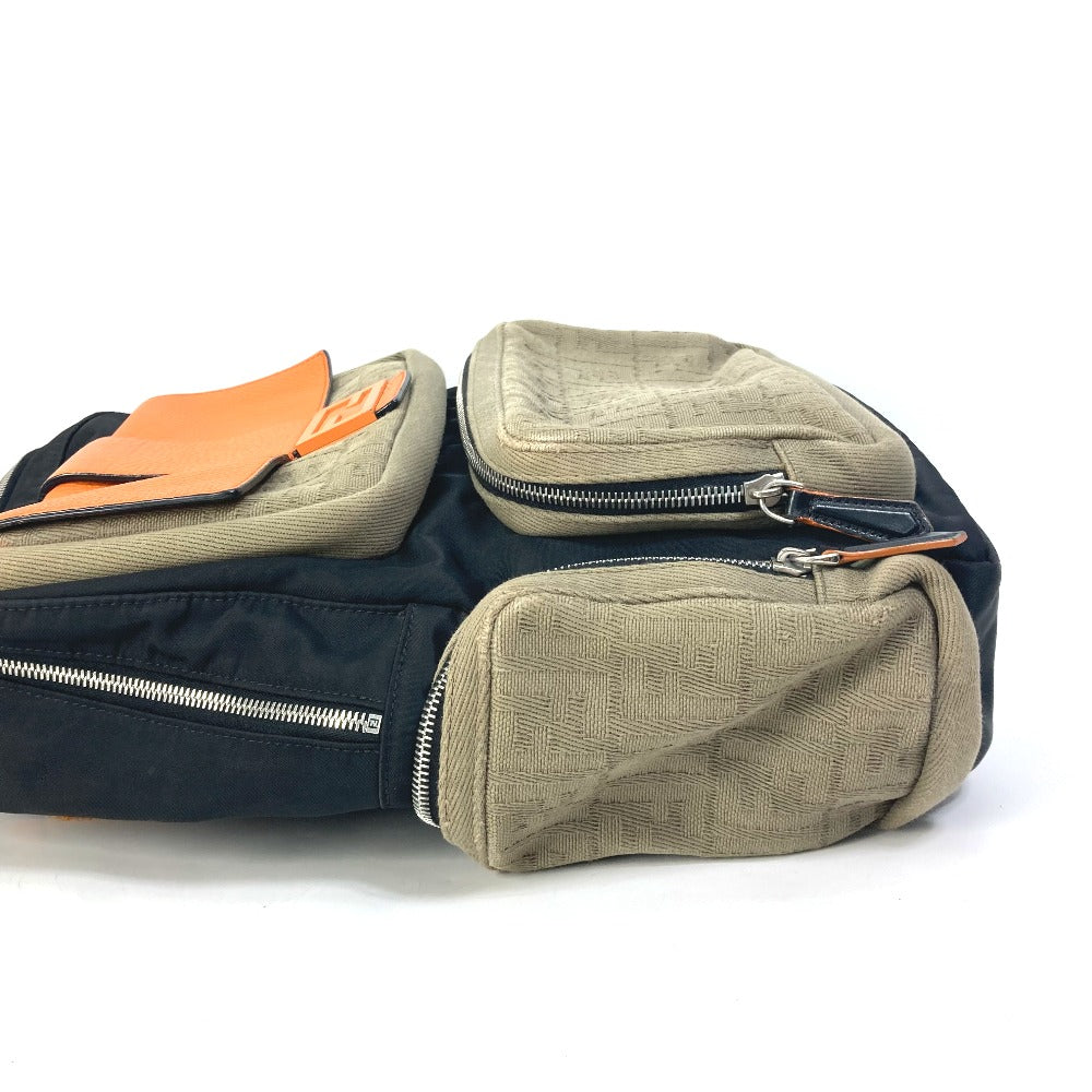 FENDI Backpack 7VZ048 Nylon / canvas black Backpack Zucca multi mens