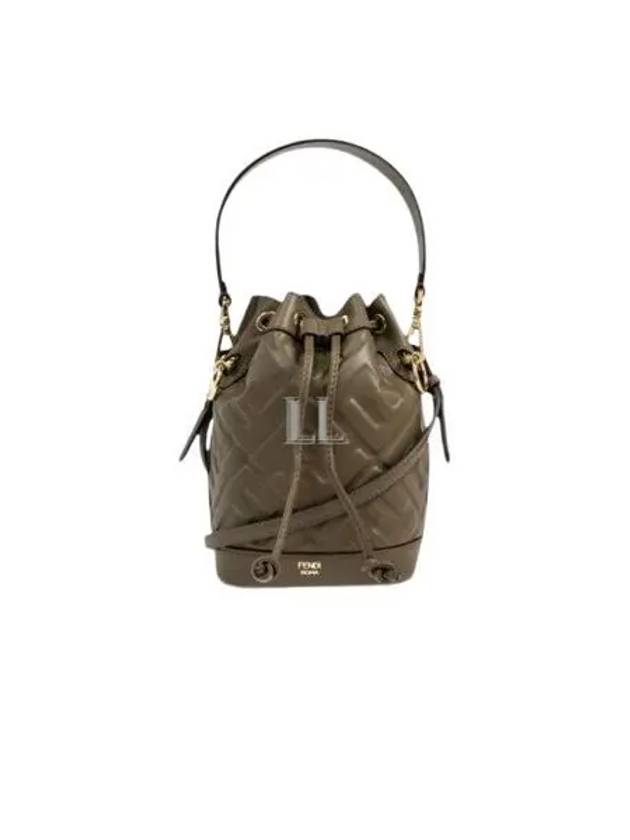 Fendi Mon Tresor FF Motif Leather Mini Bucket Bag Green