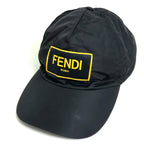 FENDI cap FXQ768 Nylon, Cotton black logo unisex(Unisex)