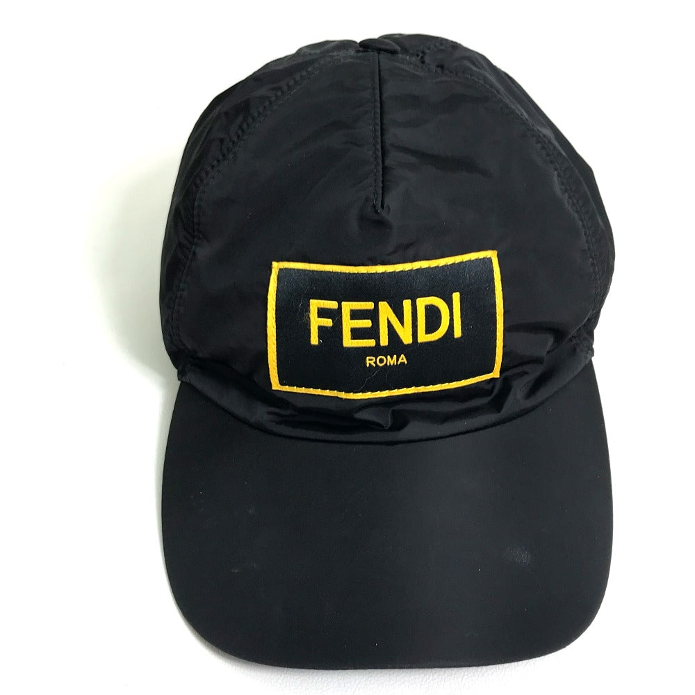 FENDI cap FXQ768 Nylon, Cotton black logo unisex(Unisex)