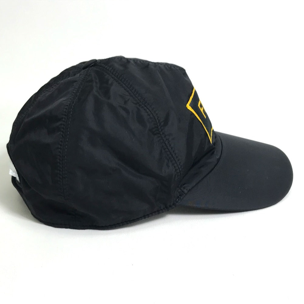 FENDI cap FXQ768 Nylon, Cotton black logo unisex(Unisex)