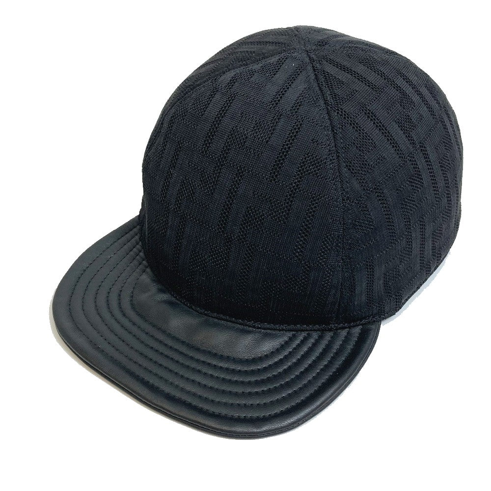 FENDI cap FZQ770 polyamide black Zucca unisex(Unisex)