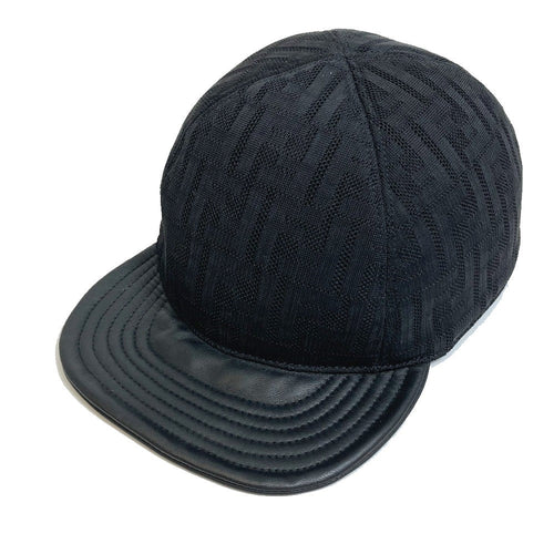 FENDI cap FZQ770 polyamide black Zucca unisex(Unisex)