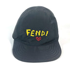 FENDI cap Nylon black Mr.doodle Collaboration Mr.doodle logo heart