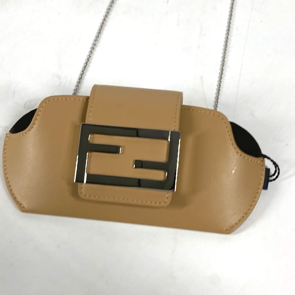 FENDI sunglasses 7AS069 leather beige FF logo sunglasses case