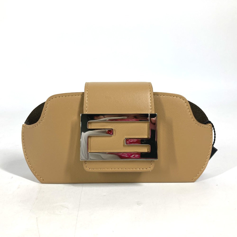 FENDI sunglasses 7AS069 leather beige FF logo sunglasses case