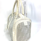 FENDI Boston Duffel bag leather white handbag bag Zucca mesh Women