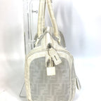 FENDI Boston Duffel bag leather white handbag bag Zucca mesh Women