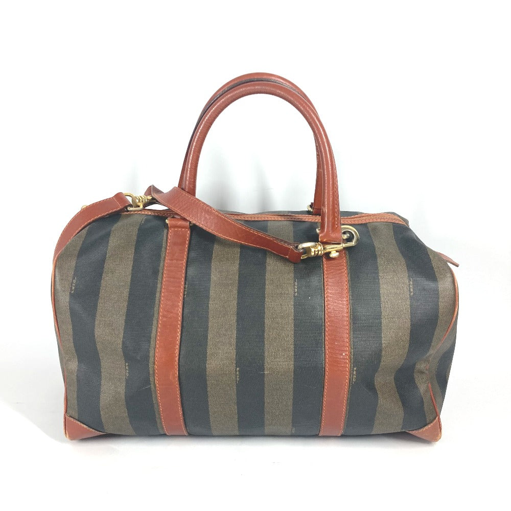 FENDI Boston Duffel bag Leather / PVC Brown vintage Pecan Women