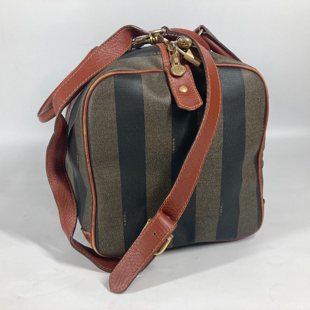 FENDI Boston Duffel bag Leather / PVC Brown vintage Pecan Women