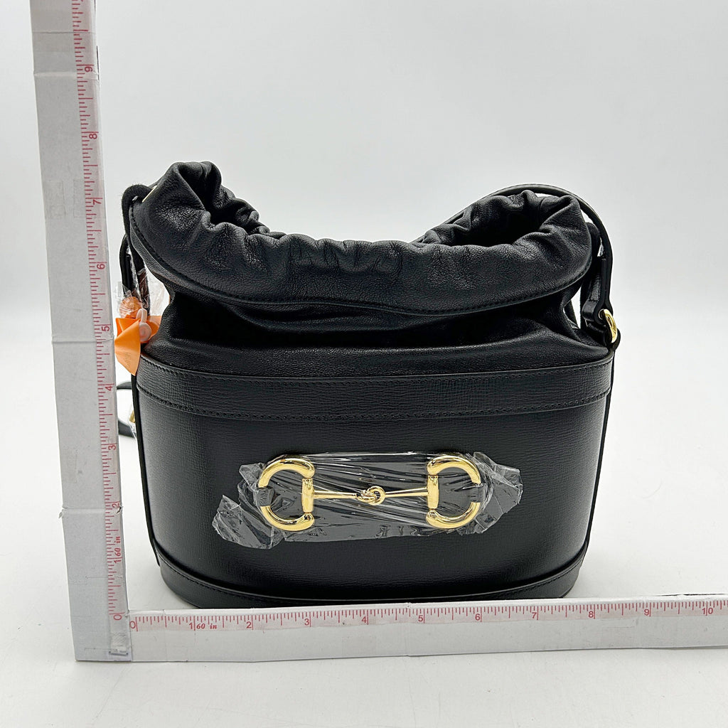 Gucci 1955 Horsebit Drawstring Bucket Bag - Black Crossbody Bags, Handbags 2505092219