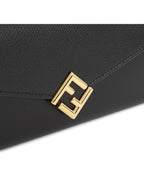 Fendi FF Diamond Continental Chain Long Wallet Black