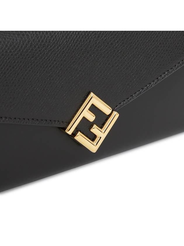 Fendi FF Diamond Continental Chain Long Wallet Black