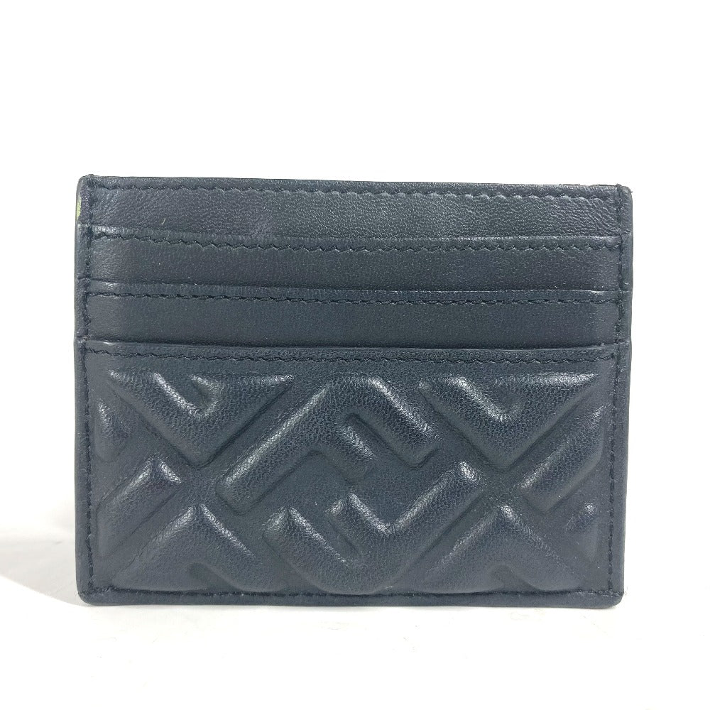 FENDI Card Case 8M0423 leather black name card holder Baguette Card Case Women