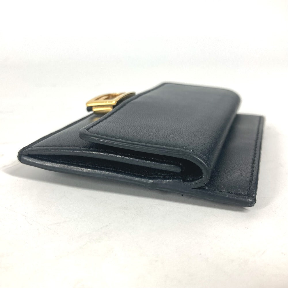 FENDI Card Case 8M0423 leather black name card holder Baguette Card Case Women