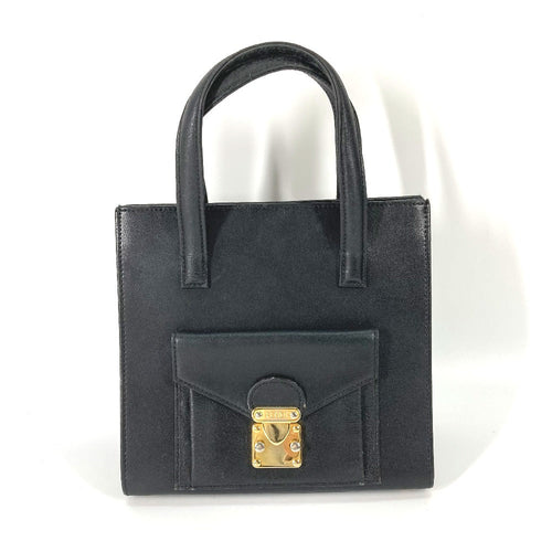 FENDI Tote Bag leather black vintage logo Women