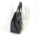 FENDI Tote Bag leather black vintage logo Women