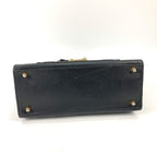 FENDI Tote Bag leather black vintage logo Women