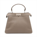 Fendi Peekaboo I See You Handbag Taupe Leather 2WAY 8BN321