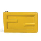 FENDI Clutch bag 7N0114 leather yellow Bag logo FF logo pouch Bucket Women