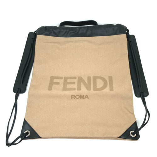 FENDI Backpack 7VZ057 Canvas / leather beige knapsack logo Women