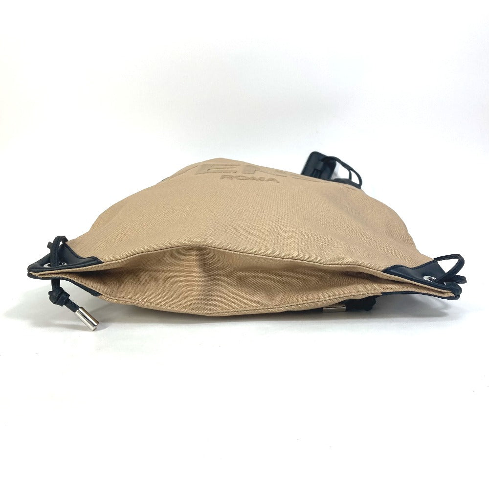 FENDI Backpack 7VZ057 Canvas / leather beige knapsack logo Women