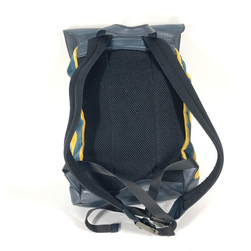 FENDI Backpack 7VZ031 Canvas / leather yellow Optikal Stripes mens