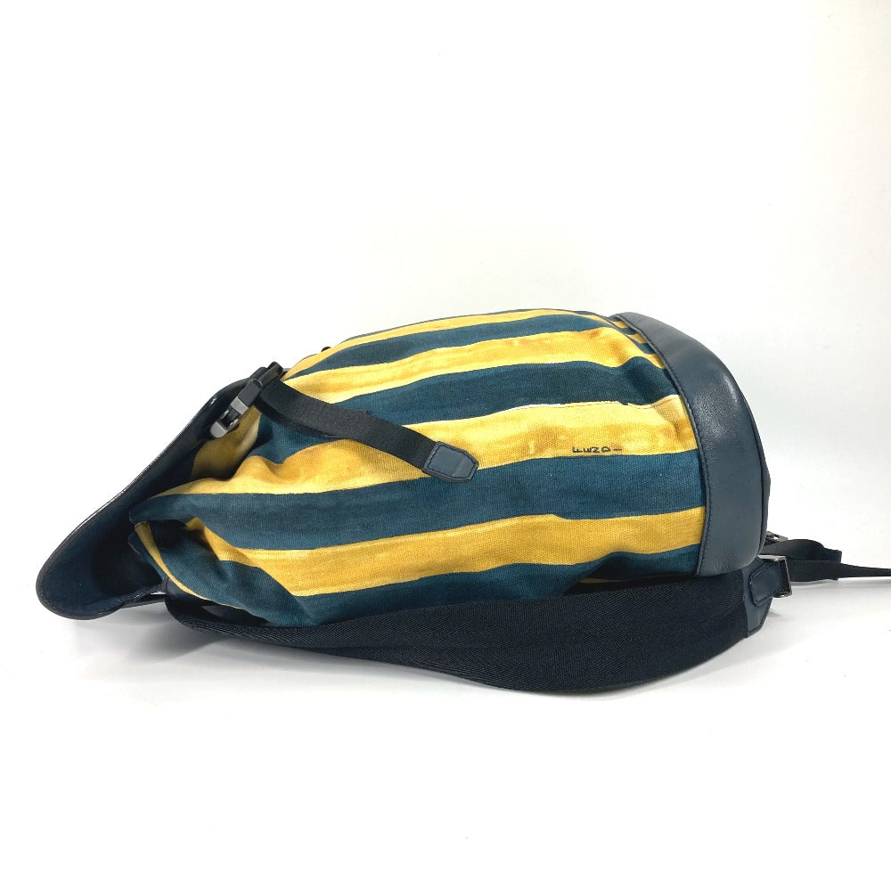 FENDI Backpack 7VZ031 Canvas / leather yellow Optikal Stripes mens